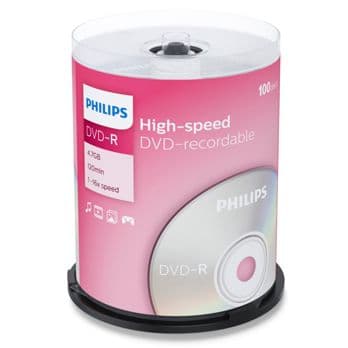 Foto: 1x100 Philips DVD-R 4,7GB 16x SP