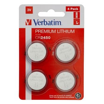 Foto: 1x4 Verbatim CR 2450 Lithium Batterie           49535