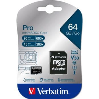 Foto: Verbatim microSDXC Pro      64GB Class 10 UHS-I incl Adapter